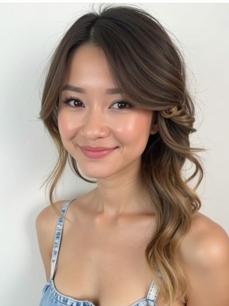 Collarbone Length Ponytail With a Braid