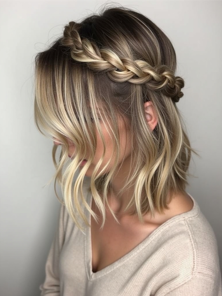 Collarbone Length Twisted Half-Up