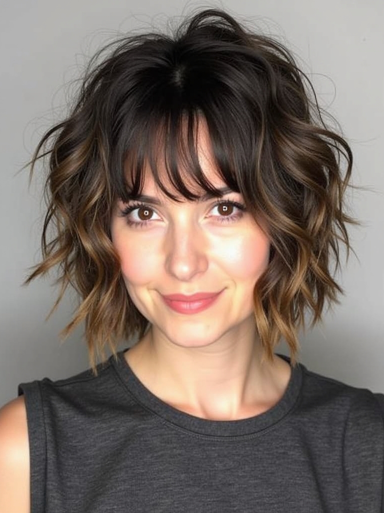Collarbone Length Side-Swept Bangs