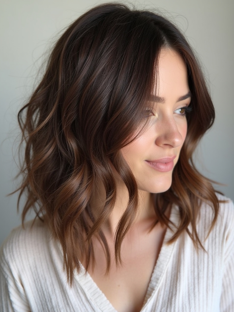 Collarbone Length Hair With Curtain Bangs