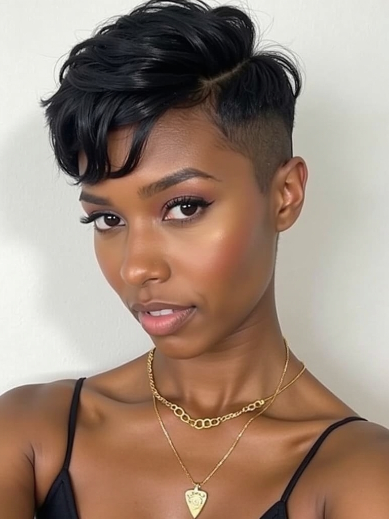 The Undone Texture Pixie: Short Pixie Haircuts for Black Women 50