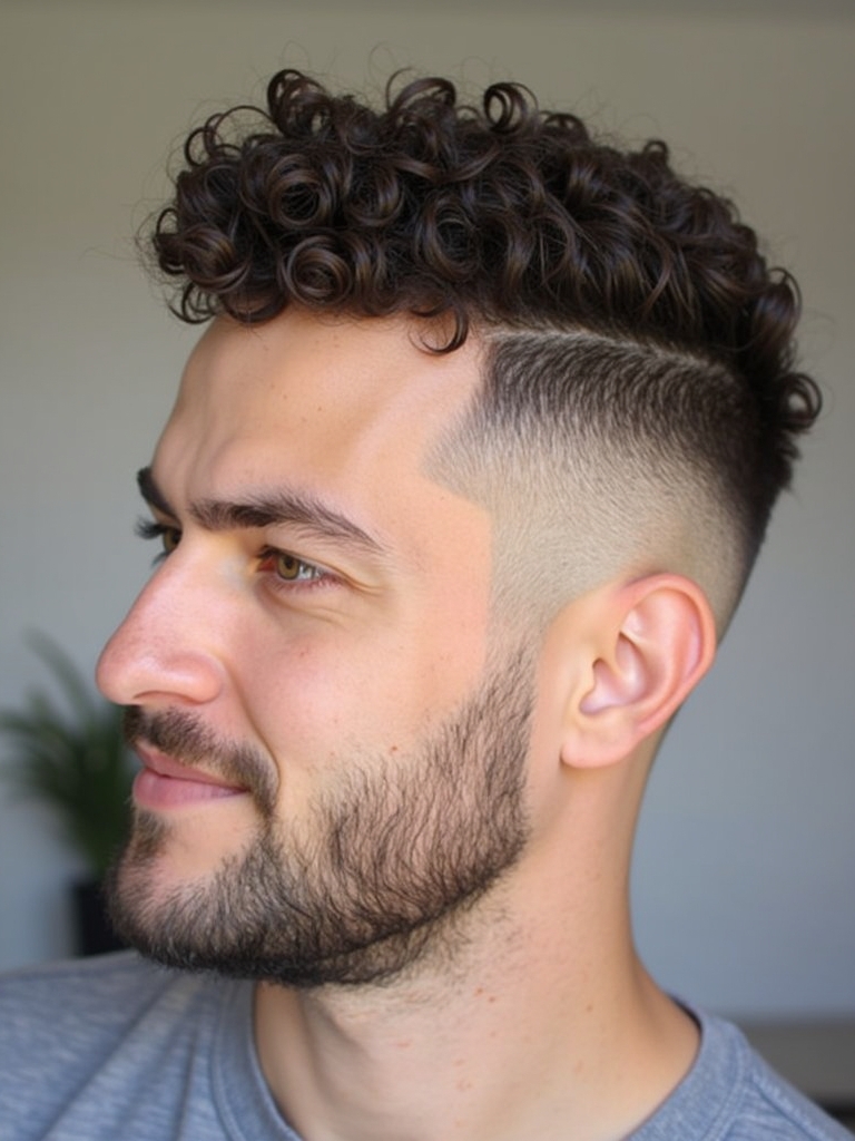 Short Curly Hairstyles Men: The Modern Pompadour with Curls
